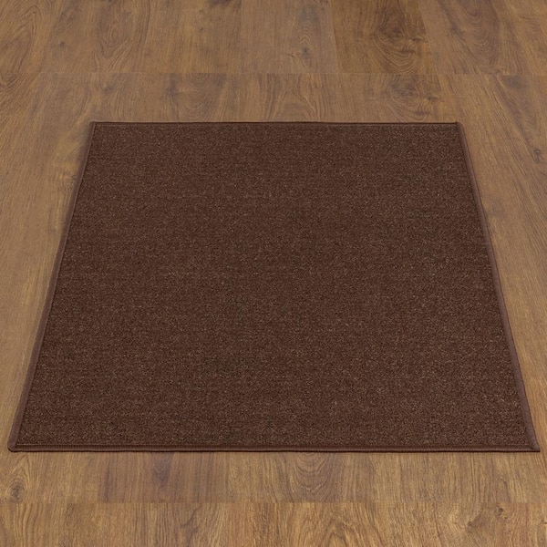 Ottomanson Basics Collection Non-Slip Rubberback Modern Solid Design 2x3 Indoor Area Rug/Entryway Mat, 2 ft. 3 in. x 3 ft., Brown