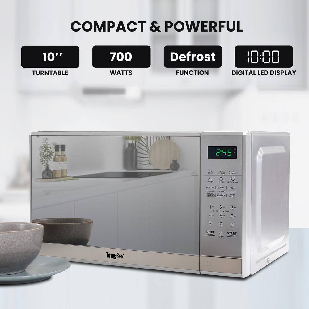 Compact Black and Silver Stainless Steel Microwave Oven for RV