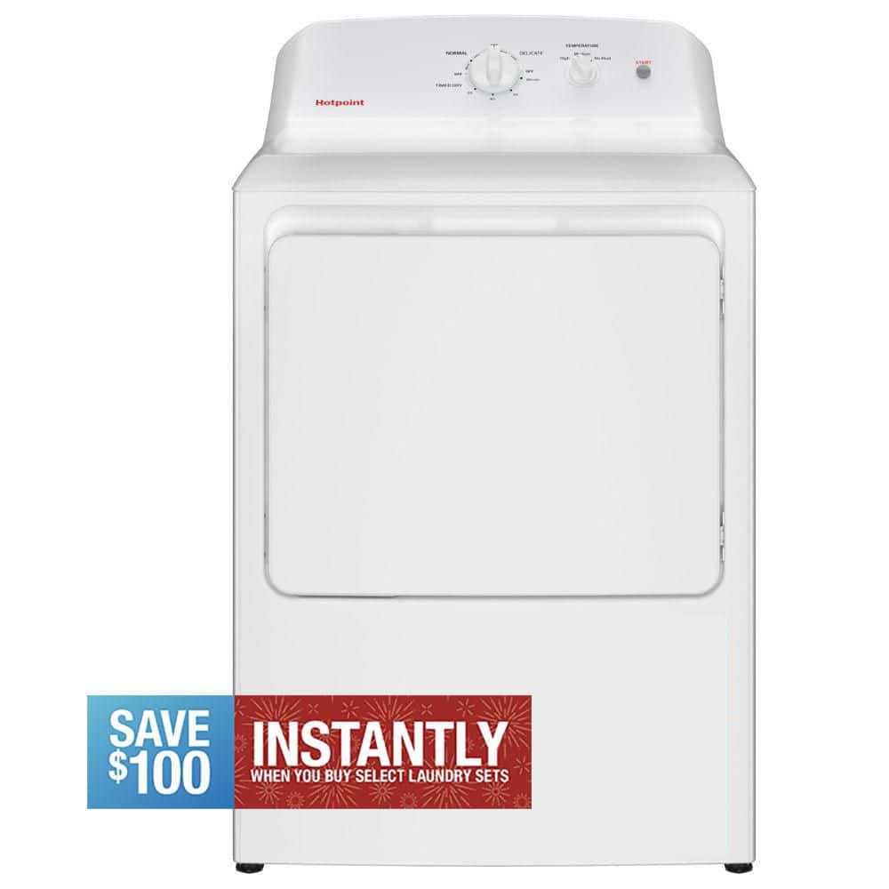 6.2 cu. ft. vented Gas Dryer in White with Auto Dry