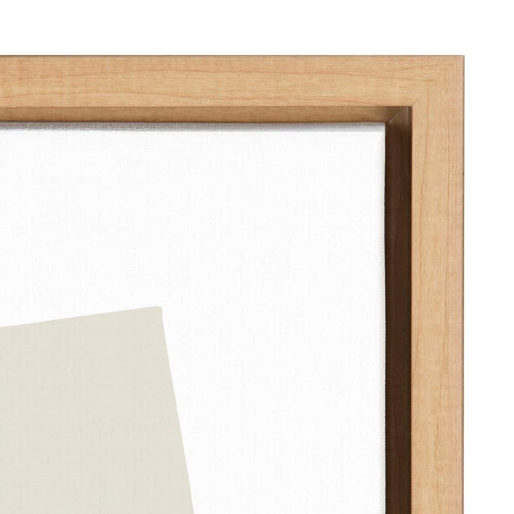 Entangled Neutral Abstract Canvas Print with Natural Frame