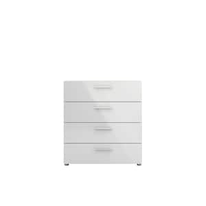 Austin 4-Drawer Oak Structure/White High Gloss Chest of Drawers
