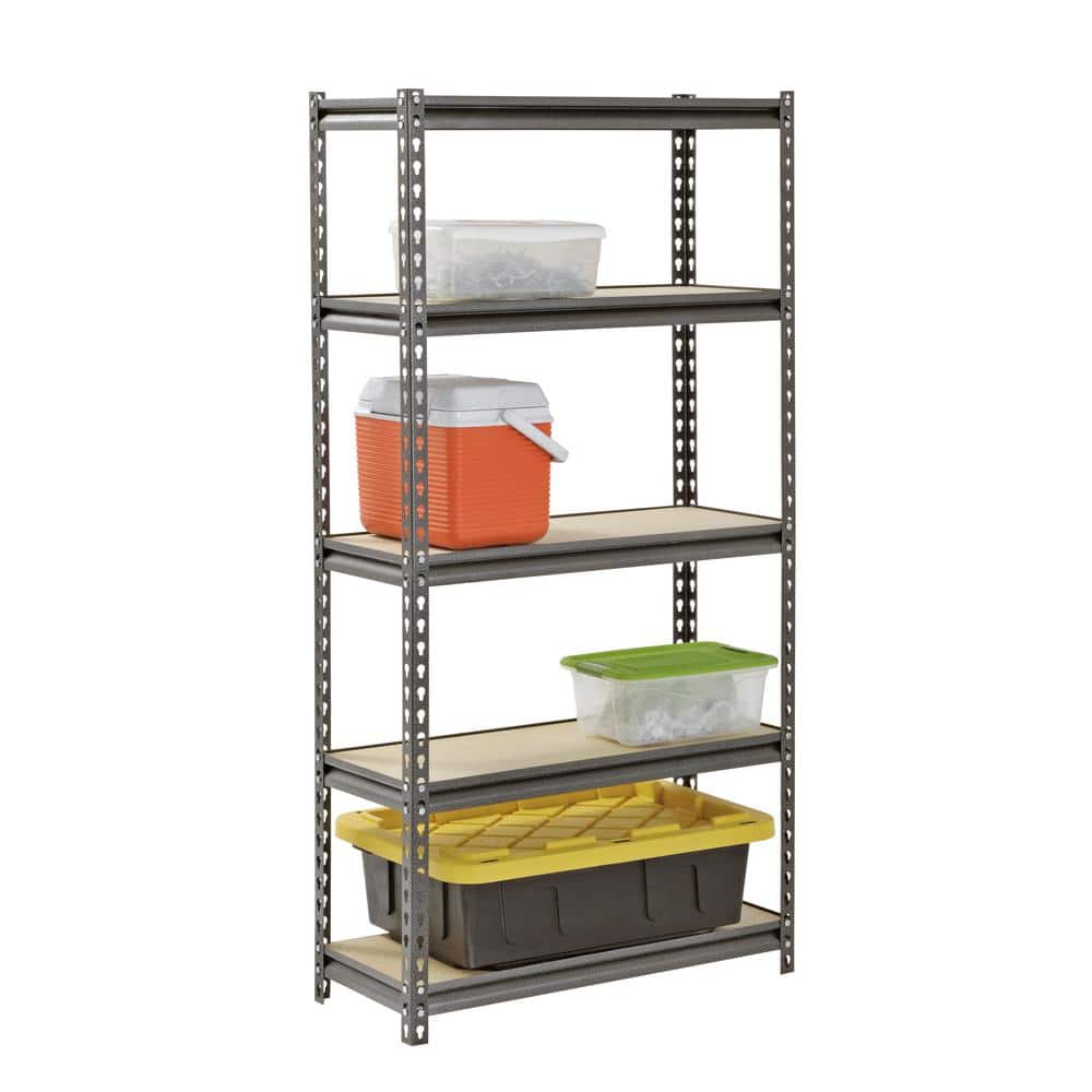 Silver Vein 5-Shelf Steel Storage Rack with Adjustable Shelves