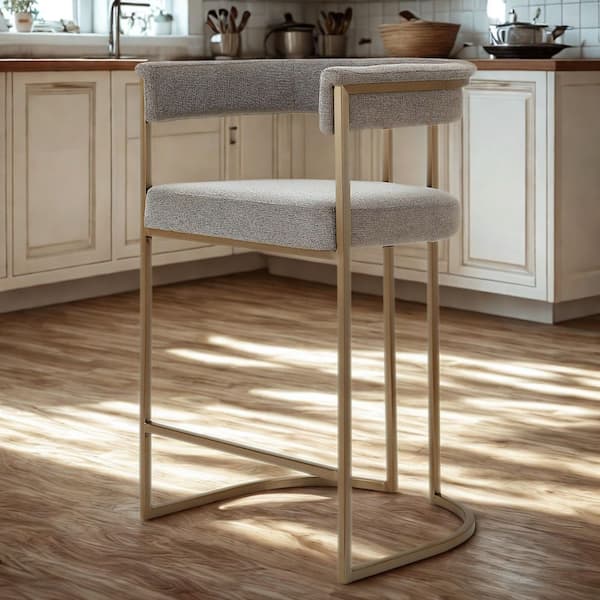 Byron 26.4 in. Grey Metal Counter Stool