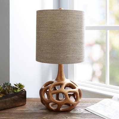 Clove 23 in. Gold Table Lamp with Linen Shade
