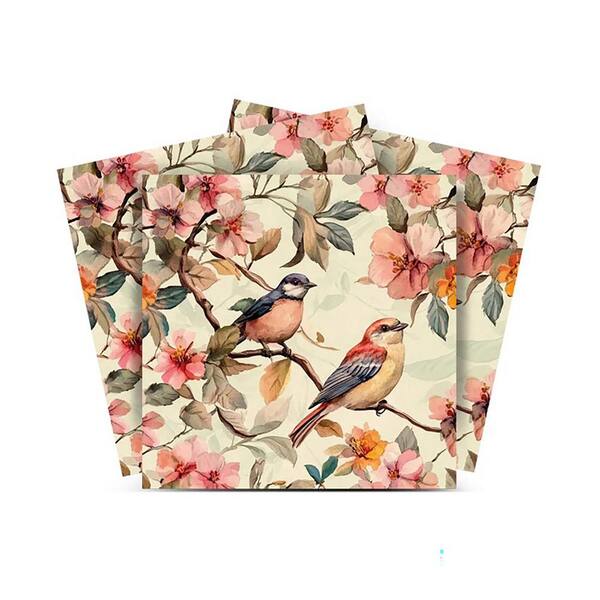 MI ALMA Peach, Brown and Yellow L46 12 in. x 12 in. Vinyl Peel and Stick Tiles (24-Pack)