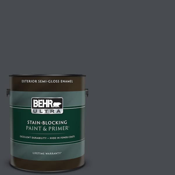 BEHR ULTRA 1 gal. Home Decorators Collection #HDC-CL-24 Black Ribbon Semi-Gloss Enamel Exterior Paint & Primer