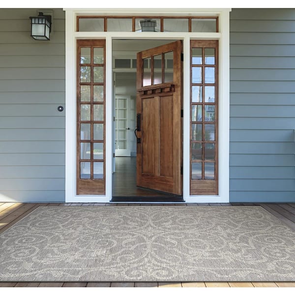 Monaco Summer Quay Cocoa Natural 4 ft. x 5 ft. Indoor/Outdoor Area Rug