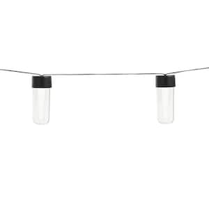 10-Light 12 ft. Black Outdoor Plug-In Integrated LED Lantern String-Light