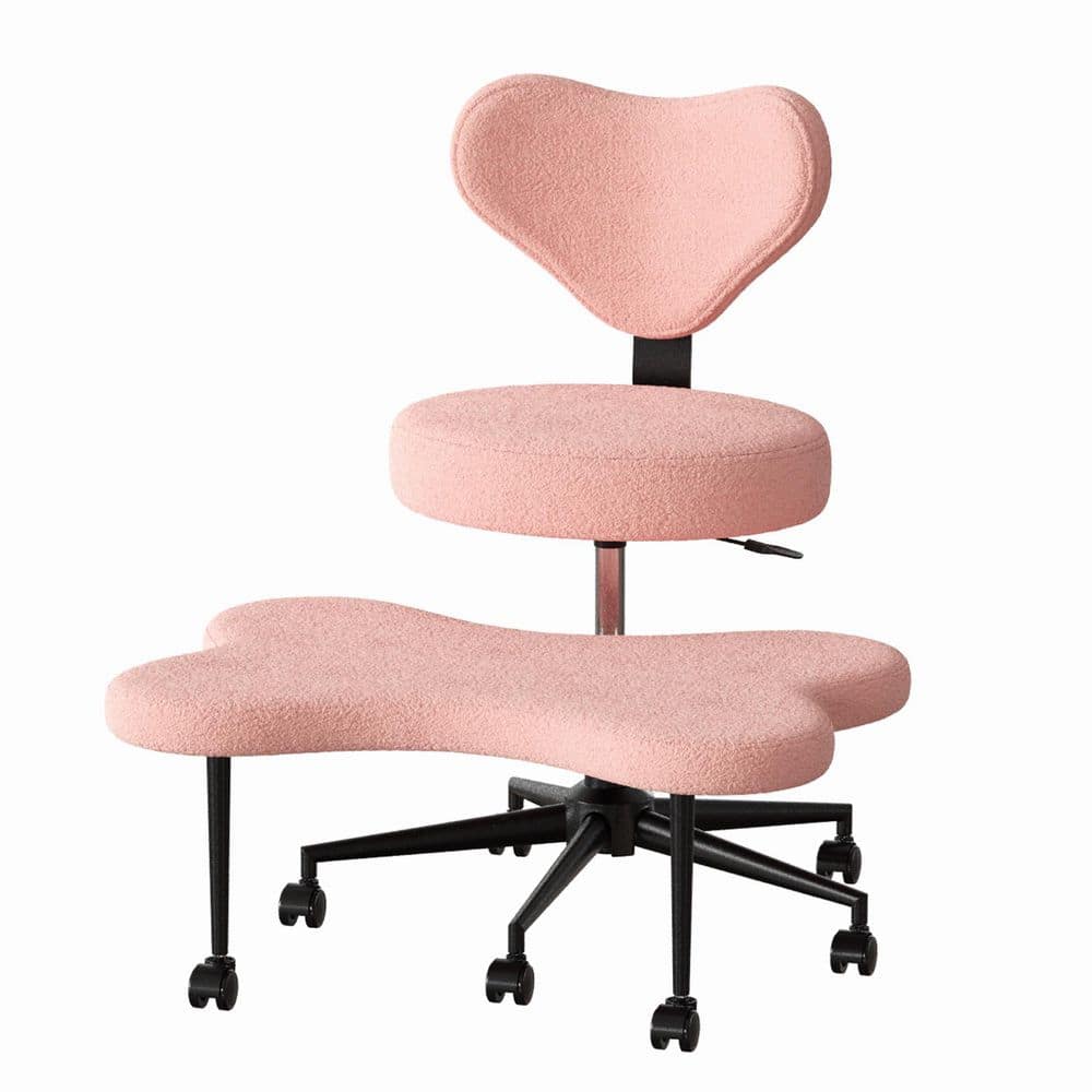 Fabric Ergonomic Cross-Legged Office Chair ADHD Adjustable Office Chair with Back Support and Wheels