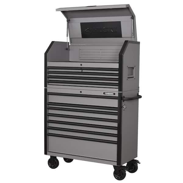 Heavy Duty 42 in. 12-Drawer Matte Gray Tool Chest Combo