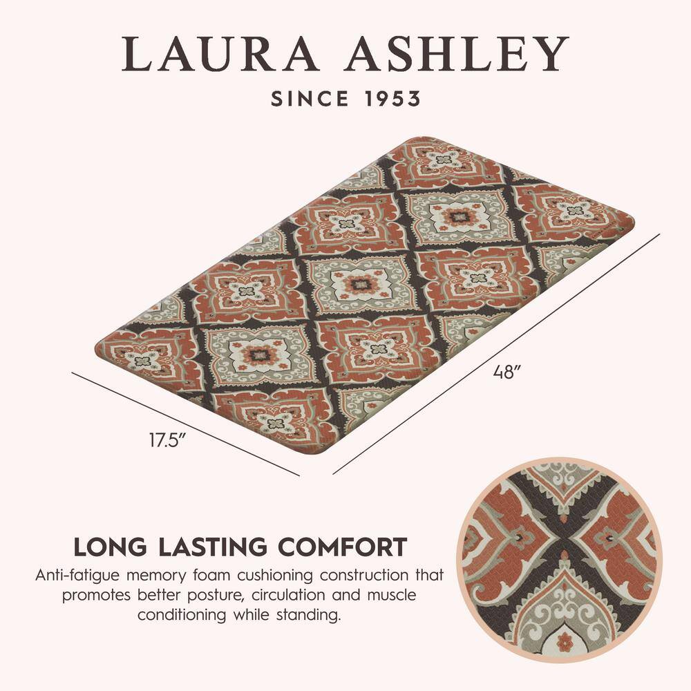 Rust Medallion Design Anti-Fatigue Kitchen Mat Set