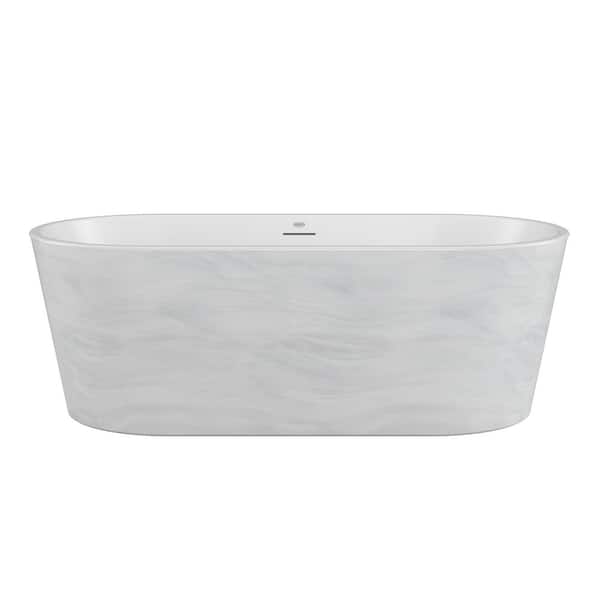 CELESTE 67 in. x 32 in. Air Bathtub with Center Drian in White