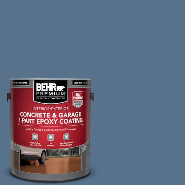 BEHR PREMIUM 1 gal. #PPU14-01 Arrowhead Lake Self-Priming 1-Part Epoxy Satin Interior/Exterior Concrete and Garage Floor Paint