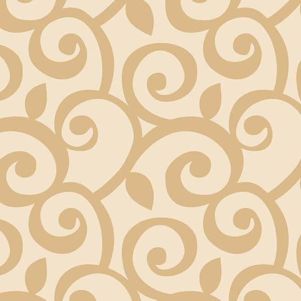 Curling Leaf Vinyl Roll Wallpaper (Covers 56 sq. ft.)