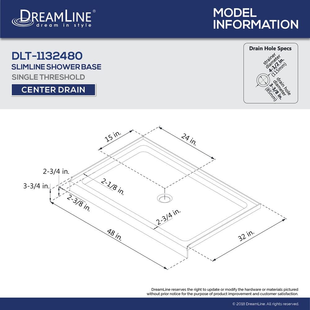 Biscuit Rectangular Acrylic Single Threshold Shower Base