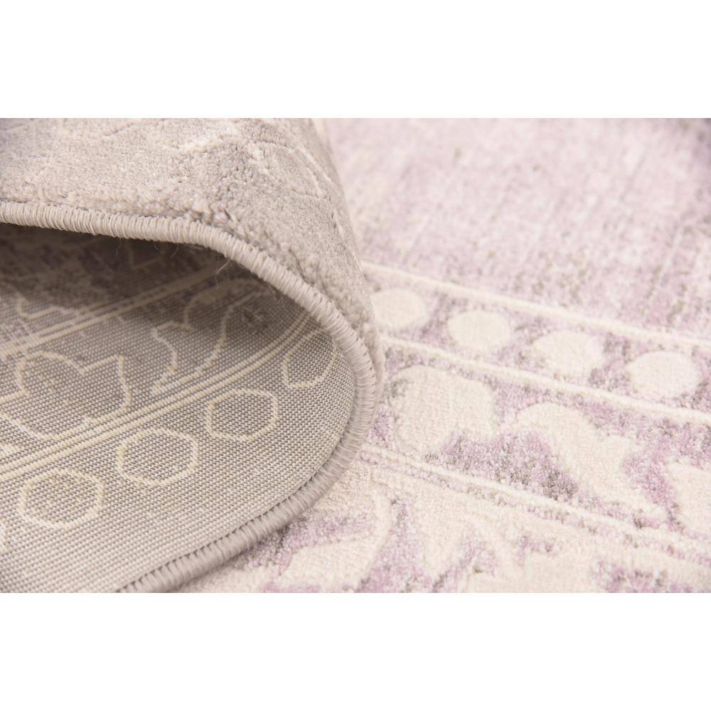Olwen Purple and Gray Square Synthetic Area Rug