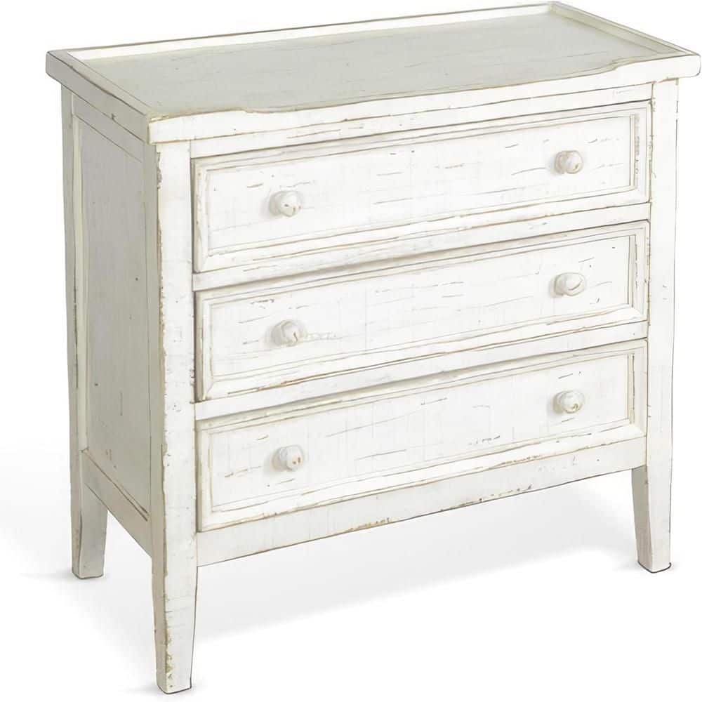 28 in. White Rectangle Wood End Table with Storage Drawer for Convenience