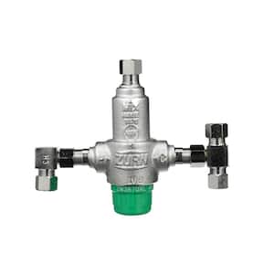 3/8 in. ZW3870XLT Aqua-Gard Thermostatic Mixing Valve with 4 Port Compression Fittings Lead Free