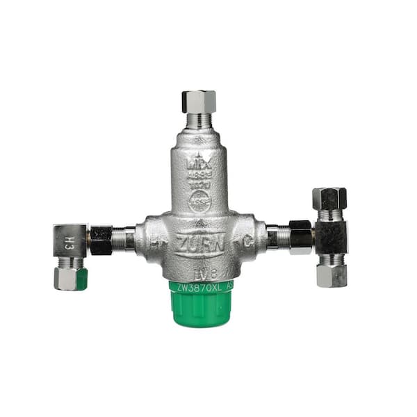 Wilkins 3/8 in. ZW3870XLT Aqua-Gard Thermostatic Mixing Valve with 4 Port Compression Fittings Lead Free
