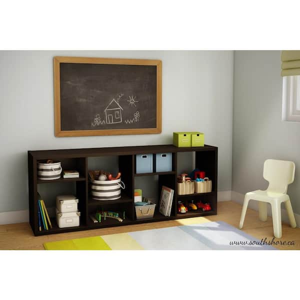 South Shore Reveal 8-Compartment Laminate Shelving Unit in Chocolate