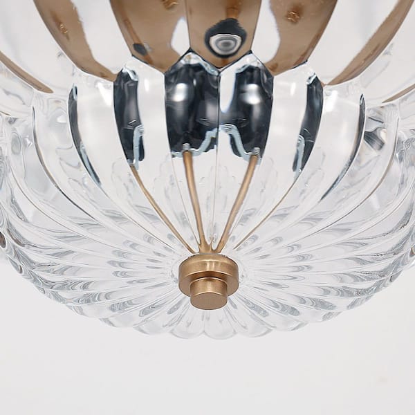Emeritpro 7.1 in. 3-Light Flush Mount Ceiling Light, Gold Finish