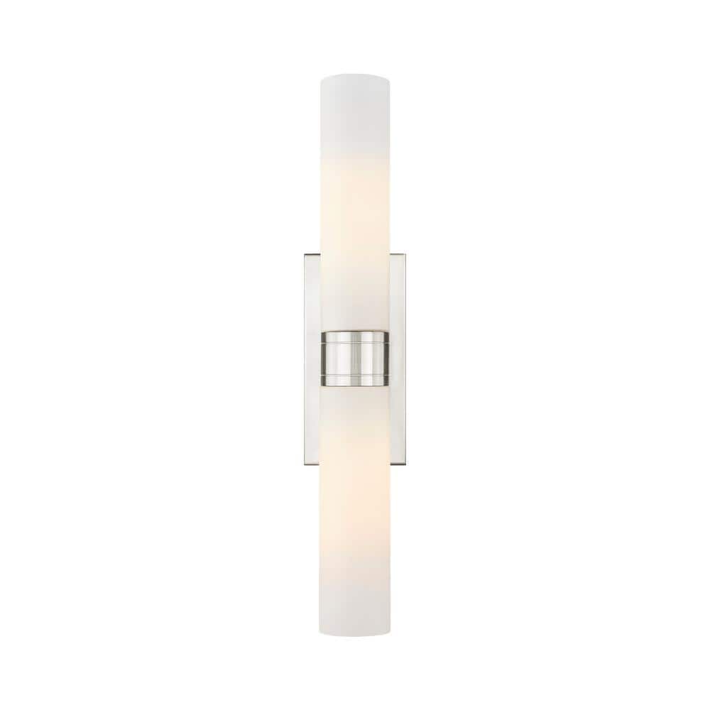 Ballston Urban 24 in. 2-Light Satin Nickel Vanity Light with Glass Shade price history on PriceWatchPro