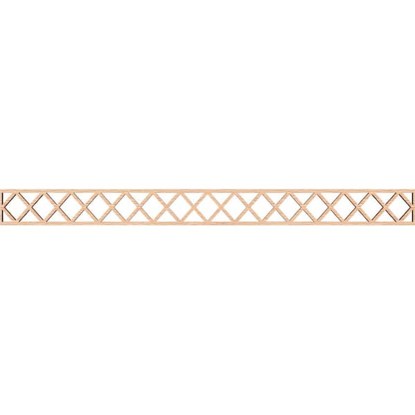 Ekena Millwork Wolford Fretwork 0.375 in. D x 46.375 in. W x 4 in. L Red Oak Wood Panel Moulding
