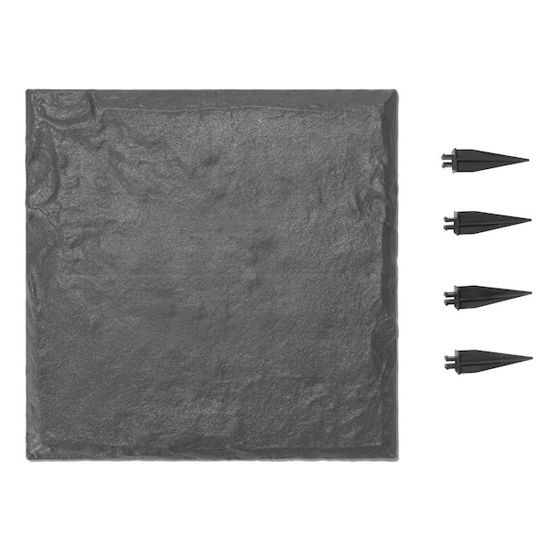 Garden Stepping Stones, 16 Pcs 15.5 x 15.5 in. Weather-Resistant Plastic Path Pavers with Stakes Smooth Surface for Lawn