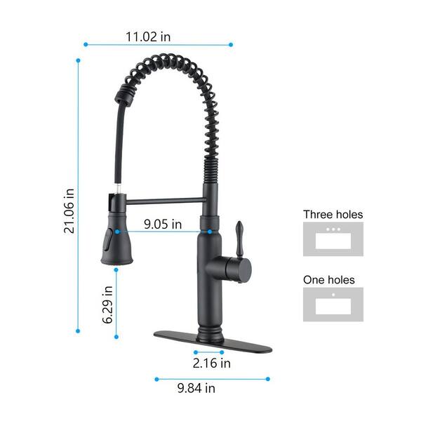 9.05 in. Single-Handle Pull-Down Sprayer Kitchen Faucet in Brushed Nickel 9.05 in. Single-Handle Pull-Down Sprayer Kitchen Faucet in Brushed Nickel