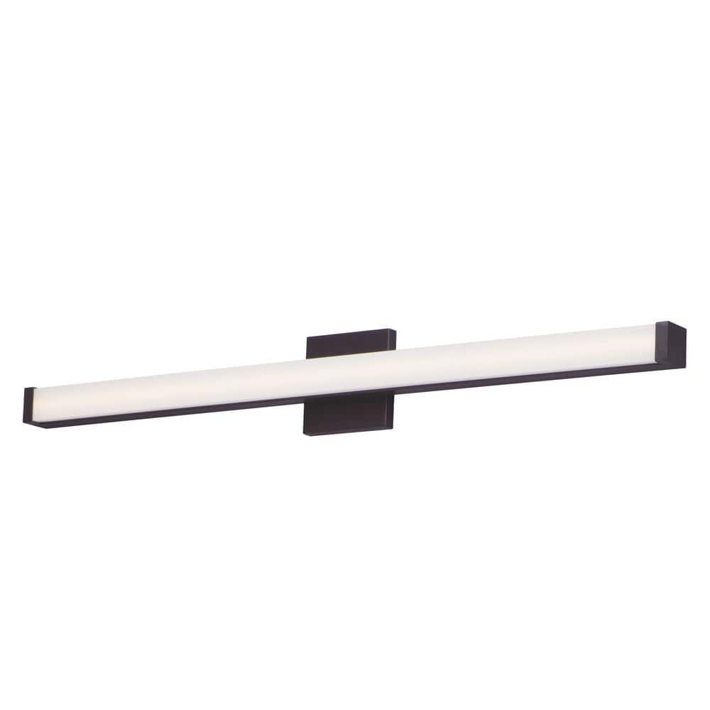 Elegant Bronze 36" LED Bath Vanity Light with Dimmable Acrylic Shade