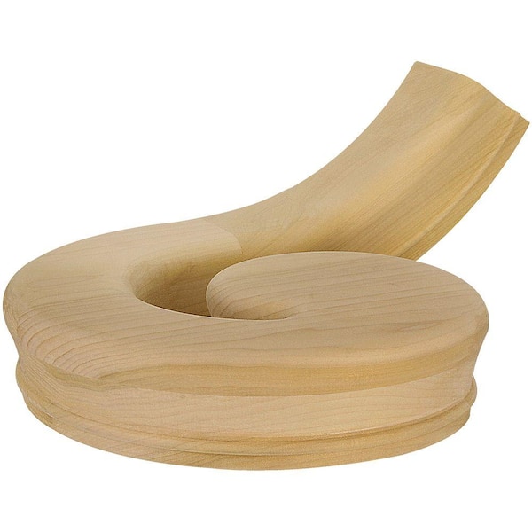 Stair Parts 7235 Unfinished Red Oak Right-Hand Volute Handrail Fitting