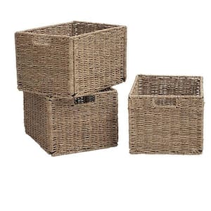 14.75 in. D x 11.75 in. W x 9.5 in. H Natural Recycled Materials Shuttle Basket (Set in 3) Closet System