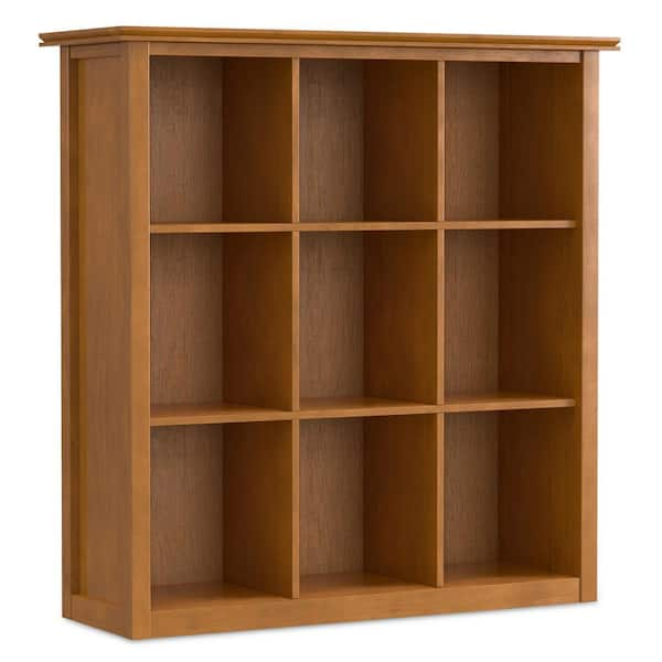 Simpli Home Acadian Solid Wood 48 In X 44 In Transitional 9 Cube Bookcase And Storage Unit In 0682