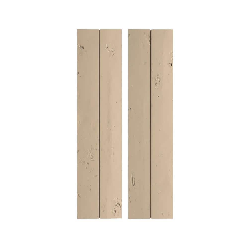 11 in. x 58 in. Timberthane Polyurethane 2-Board Joined Board-n-Batten Knotty Pine Faux Wood Shutters, No Batten Pair price history on PriceWatchPro