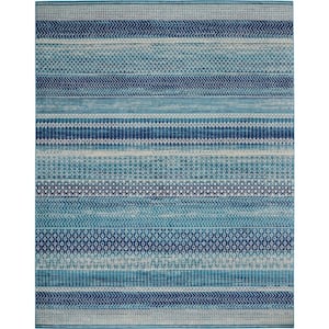 Passion Navy Blue 9 ft. x 12 ft. Geometric Contemporary Area Rug