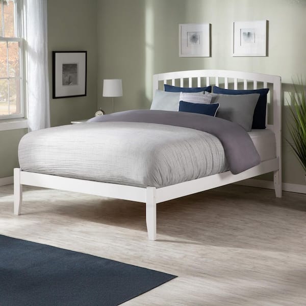 AFI Richmond White Full Platform Bed with Open Foot Board