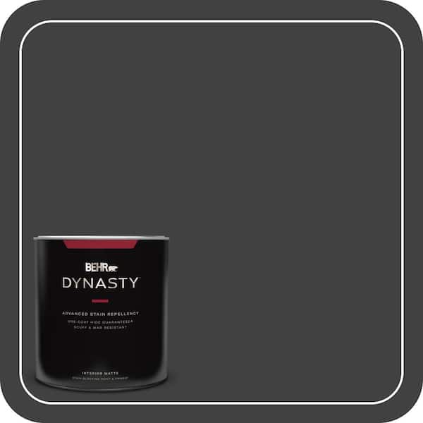 BEHR DYNASTY 1 qt. #BNC-38 Spade Black Matte Interior Stain-Blocking Paint and Primer