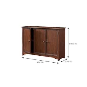 Bradstone 3 Door Walnut Brown Wood Storage Console