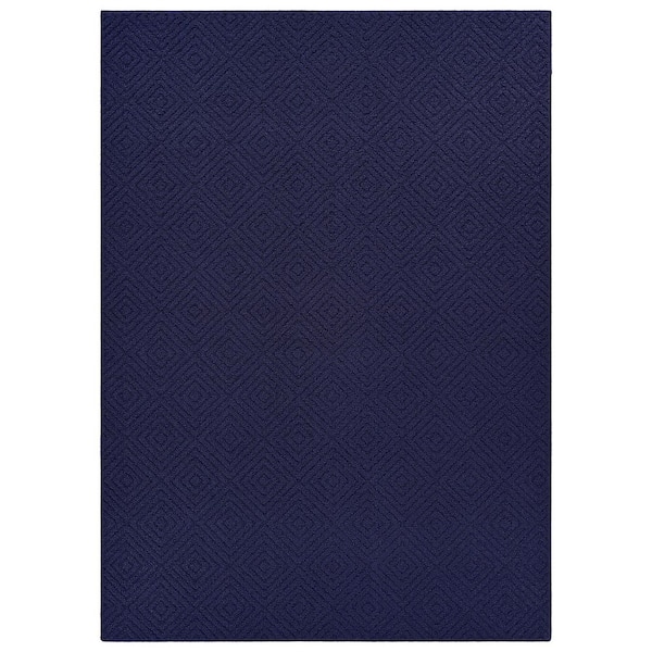 Brentwood Jasmine 5 ft. x 7 ft. Navy Geometric Area Rug