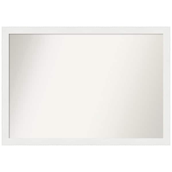 Amanti Art Vanity White Narrow 47.5 in. x 33.5 in. Custom Non-Beveled Recycled Polystyrene Framed Bathroom Vanity Wall Mirror