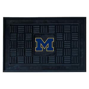 NCAA University of Michigan Black 19.5 in. x 31.25 in. Outdoor Vinyl Medallion Door Mat