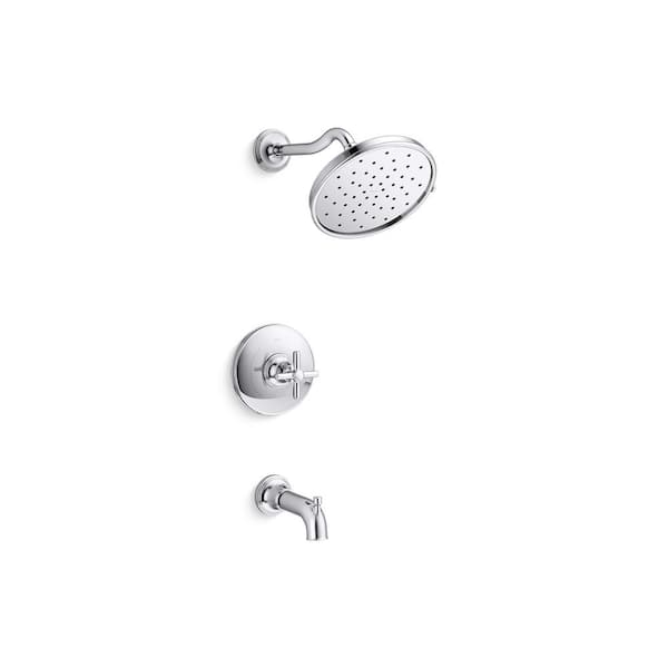 KOHLER Paces Single Handle 3-Spray Tub and Shower Faucet 1.75 GPM in Polished Chrome (Valve Included)