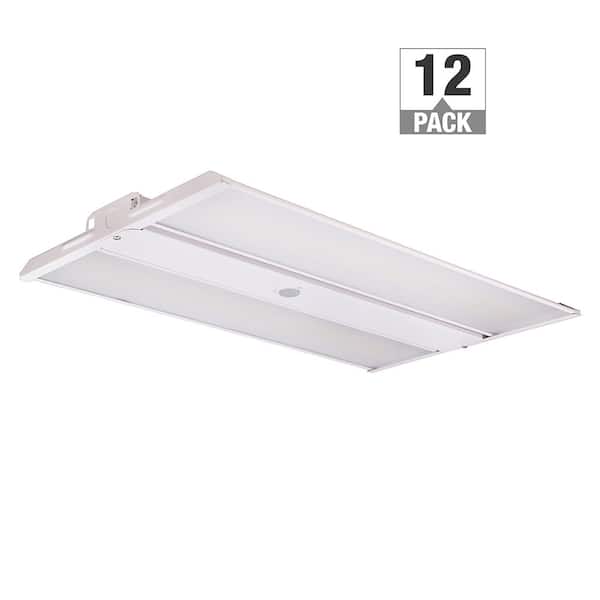 12-Pack 2 ft. 400-Watt Equivalent Thin Profile LED Dimmable White High Bay Light 4000K 5000K 31500LM Workshop Garage