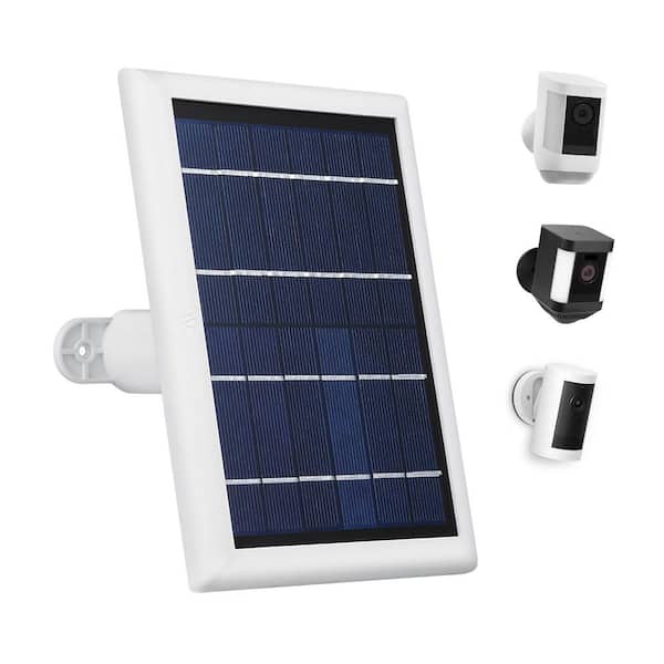 Solar Panel Compatible with Spotlight Cam Battery and All-New Stick Up Cam Battery - 2W 5V Charging (1-Pack, White)