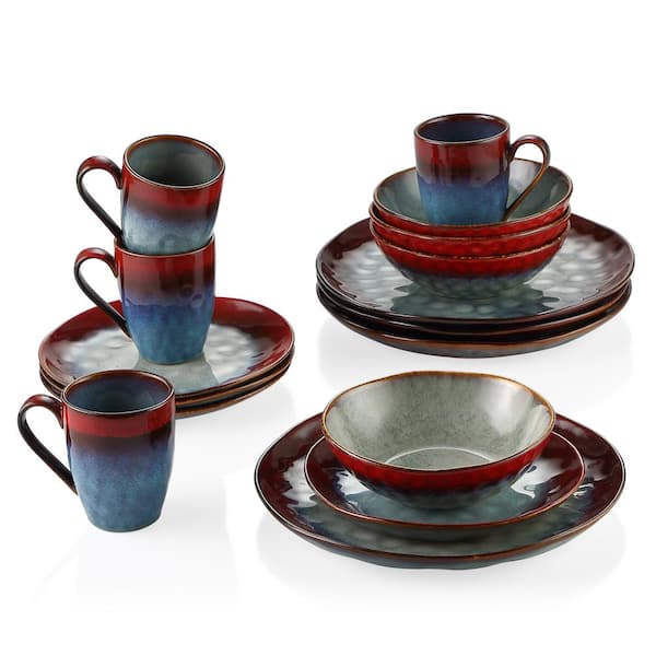 vancasso Starry 16-Piece Red Stoneware Dinnerware Set (Service for 4) VC- STARRY-R-SL - The Home Depot