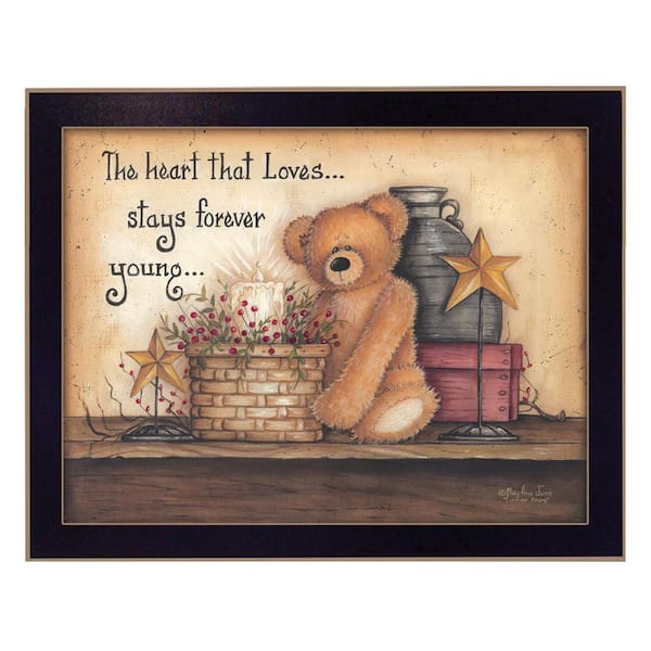 HomeRoots Charlie Forever Young 1-Piece Framed Wall Art 14 in. x 18 in.