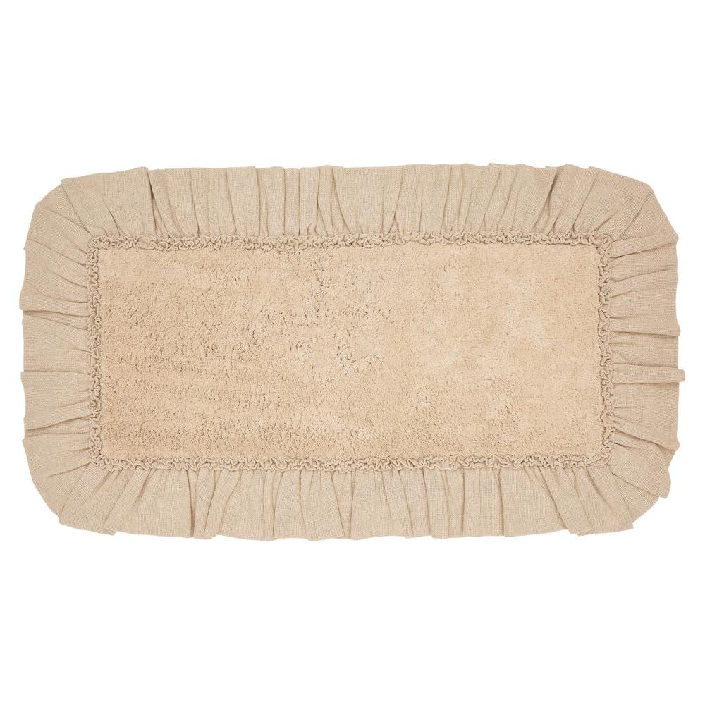 VHC BRANDS Burlap 27 in. x 48 in. Vintage Tan Bathmat 80277 The Home