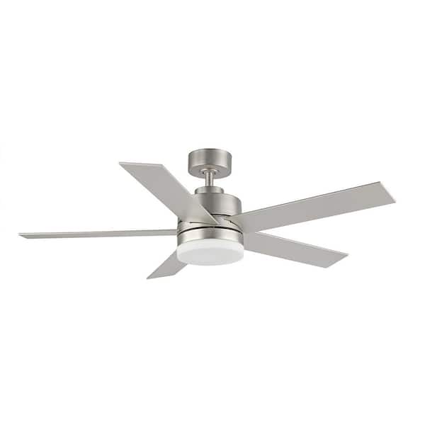 WINGBO 48 in. LED Indoor Nickel Ceiling Fan with Remote