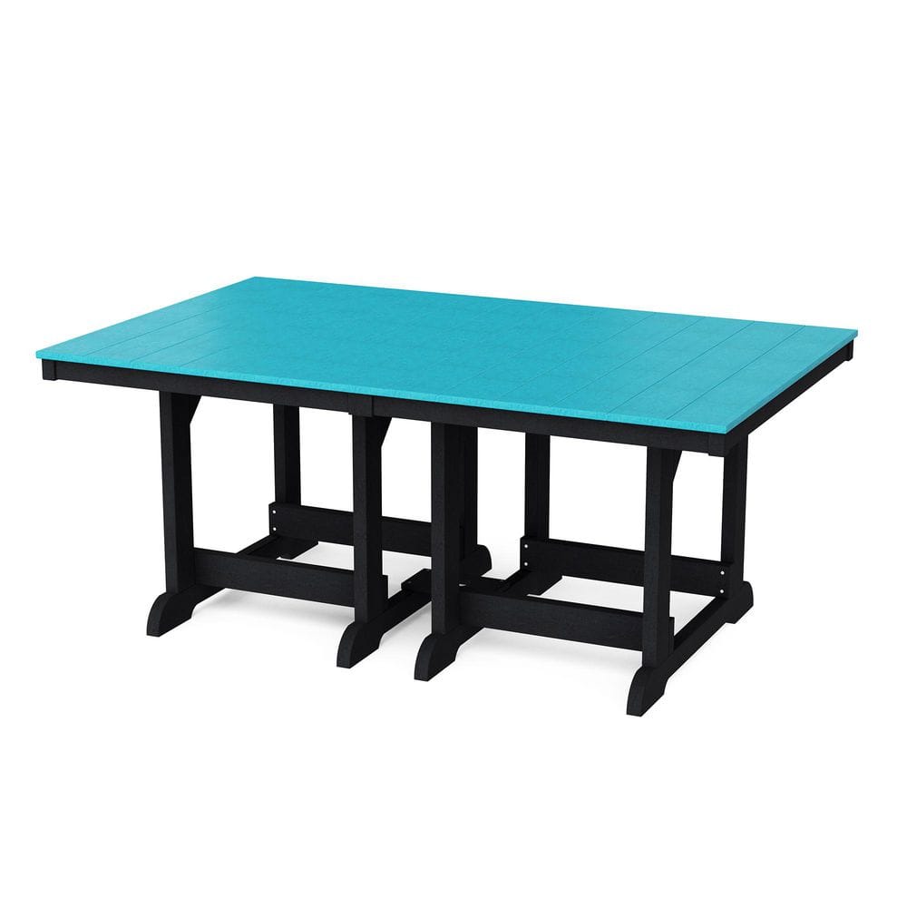 Heritage Aruba Blue and Black HDPE Plastic 44 in. x 72 in. Outdoor Dining Table price history on PriceWatchPro