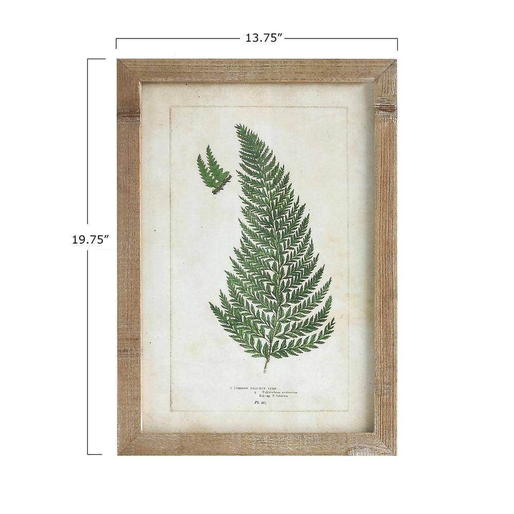 Natural Wood Framed Fern Print Wall Art Set of 6